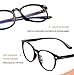 Blue Light Blocking Glasses 2pack Square Computer Glasses Women/Men, Nerd Reading Gaming Glasses Non Prescription (round black+Transparent)