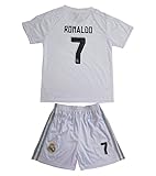 2015/2016 REAL MADRID #7 RONALDO KIDS HOME SOCCER JERSEY & SHORTS YOUTH SIZES (10-11 YEARS)