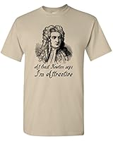 Thread Science Sir Isaac Newton Attraction Gravity Mathematician Astronomer Physicist Math Physics Astronomy Philosophy Funny Humor Pun Graphic Adult Mens T-shirt (Large, Sand)