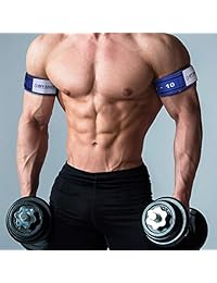 Bandas de entrenamiento para la oclusión de BFR Bands, RIGID EDITION, bandas de restricción de flujo sanguíneo para dar peso y rápido crecimiento muscular sin levantar pesos pesados   Correa ajustable fuerte + forro cómodo (brazos)