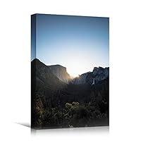 Canvas Wall Art Dramatic Sunset Bedroom Contemporary Dramatic Landscape Mountain Multicolor Photography - 12x18 inches