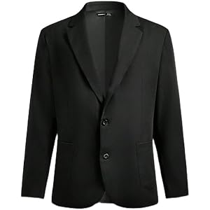 Antakodo Men's Plus Size Casual Blazer Two Button Notch Lapel Solid Suit Jacket Wedding Business Party Coat