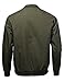 Classic Basic Style Zip Up Long Sleeves Bomber Jacket Olive L