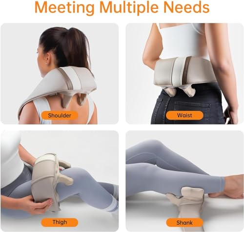 Mebak N1 Neck Massager with Heat, Neck and Shoulder Massager - Deep Tissue Kneading Massage Pillow for Back, Legs and Waist Muscle Pain Relief - Home, Office & Car Use