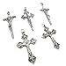 TOAOB Assorted Silver Metal Crosses Charms Pendants Bracelet Necklace Earrings Crafting DIY Jewelry Making Accessory Pack of 30pcs