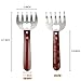AIYUE Meat Shredding Claws Stainless Steel Pulled Pork Shredder Meat Claws for BBQ Shredding Pulling Handing Lifting & Serving Pork Turkey Chicken with Long Wood Handle (2 PCS,BPA Free)