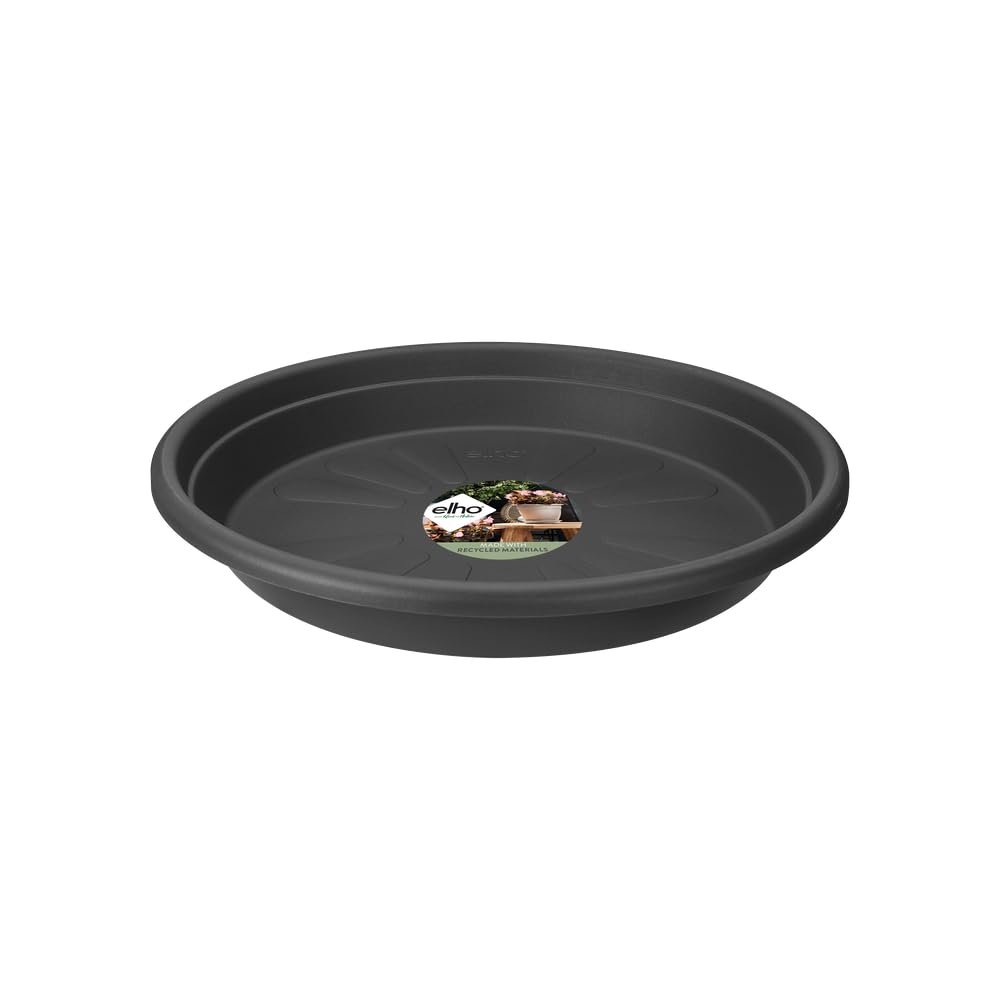 elho Universal Saucer Round 48 - Saucer for Indoor & Outdoor - 100% Recycled Plastic - Ø 48.0 x H 7.0 cm - Black/Anthracite