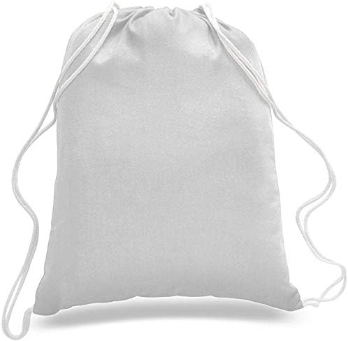 (12 Pack) Budget Friendly Sport Drawstring Backpacks %100 Cotton Bags, Medium Size