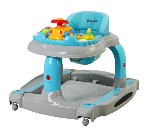 Dream On Me 2 in 1 Baby Tunes Musical Activity Walker and Rocker, Gray
