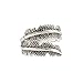 VANKER Unisex Adjustable Bird Feather Wrap Ring Gift Antique 925 Sterling Silver Free size