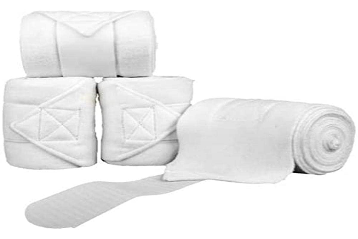 HKM 51211200 Polar Fleece Bandages, M, White