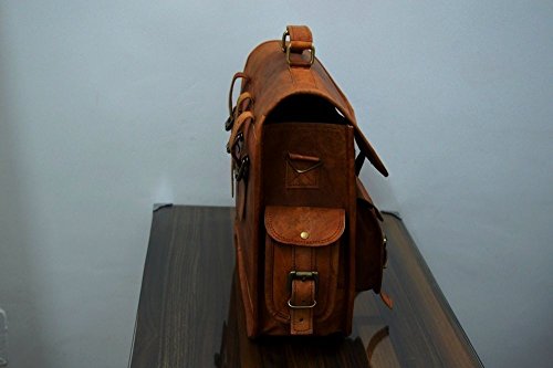 Leather Native 2 Side Pouch Brown Leather Motorcycle Side Pouch Saddlebags Saddle Bag Panniers ( 2 BAGS ) - Thumbnail 3