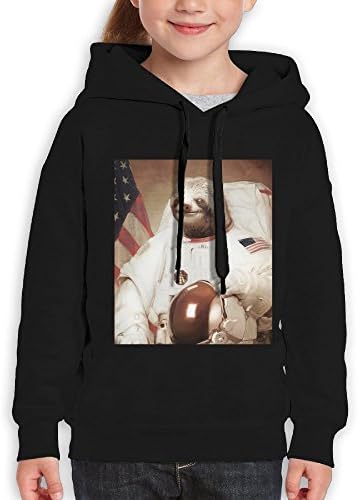 Vintopia Youth Astronaut Sloth Funny Climbing Black Hoodies M