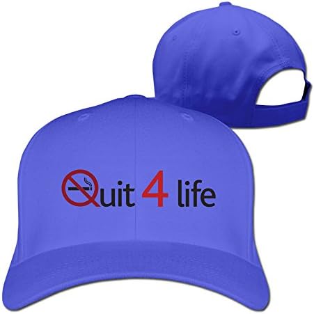 IYaYa New Fashion Quit 4 Life Logo Adjustable Peaked Cap Hat RoyalBlue