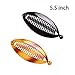 2 Pcs 5.5 inch Banana Hair Clips ONCIDIUM Lady Resin Fishtail Clip Comb Headdress Fish Shape Grips Clamp Hair Accessories (Black&Coffee)
