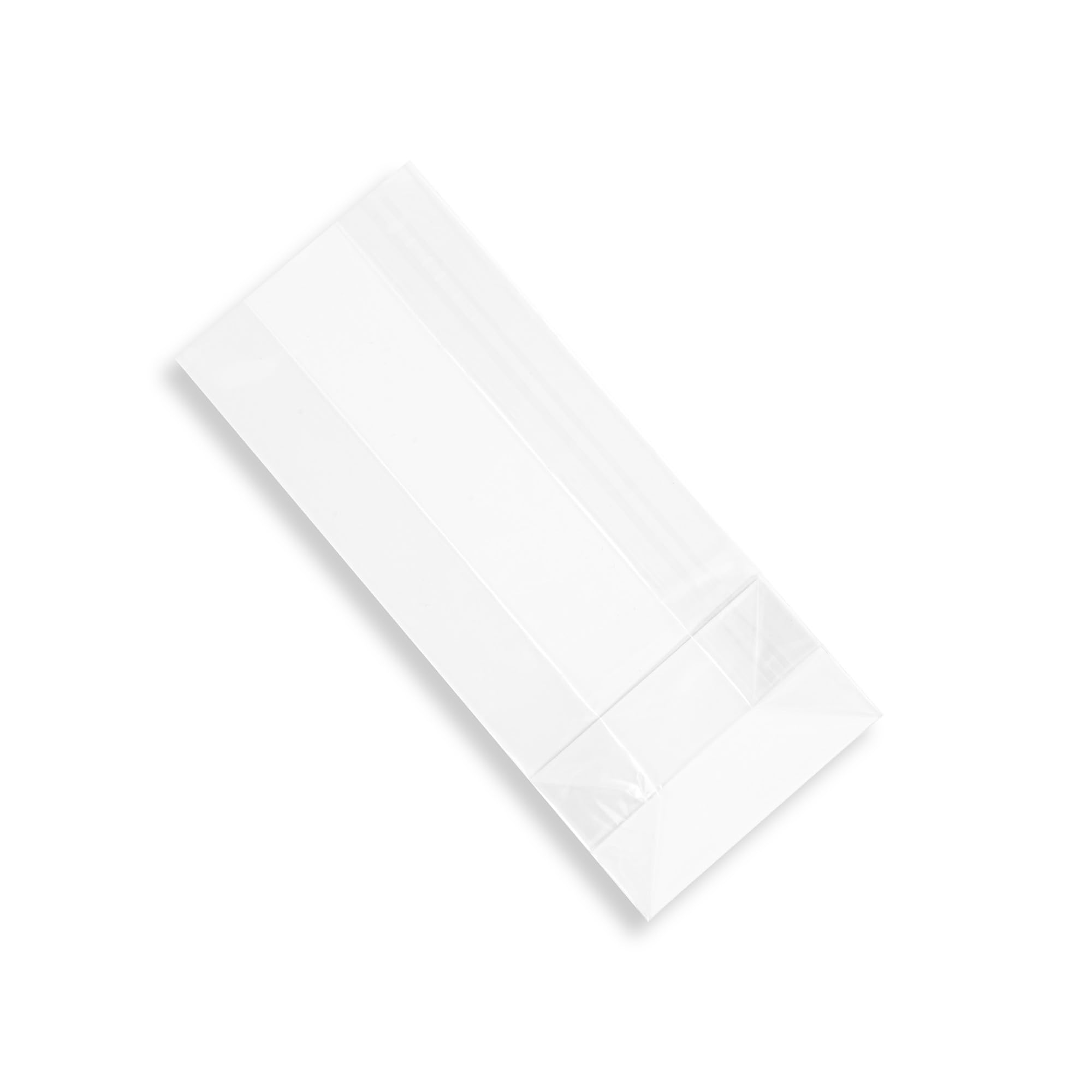 Restaurantware Flat Bottom Heat Seal Sandwich Bags Heat Sealable Food Bags - Gusset Bag with Paper Insert - Clear - 5 x 3 x 12 Inch - 100ct Box - Bag Tek