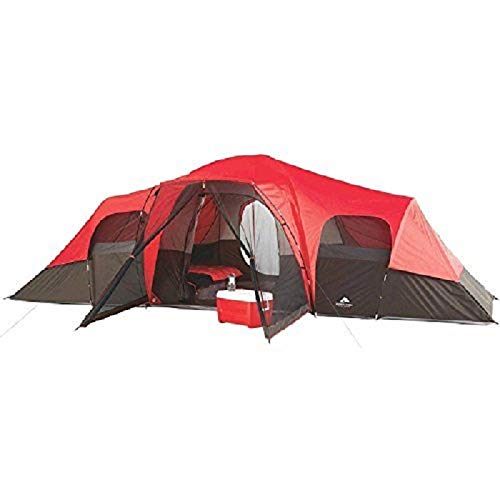 OZARK Trail Family Camping Tent (Sleep 10, Red/Black)