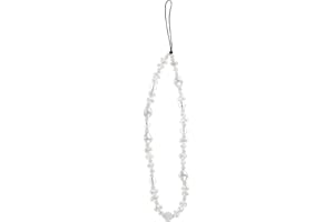 Pearl Decor Beaded Phone Charm Cell Phone Anti-Lost Wrist Strap Phone Lanyard for Woman Girl