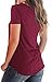 Niashot Crisscross Tops For Women Loose Fit Casual Blouse Tops Wine XL