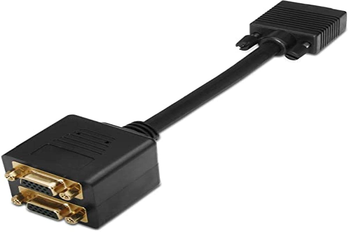 AISENS A113 – 0080 Cable Bifurcador SVGA HDB15/M-2 x HDB15/H, 20 cm Black