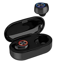 Auriculares Bluetooth QueenDer Auriculares Inalámbricos Bluetooth In Ear Touch Control con Micrófono HiFi Mini Cascos Auriculares Resistente al Agua con Caja de Carga Portátil para iOS Android