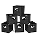 MaidMAX Storage Bins 12x12x12, for Home Organization and Storage, Toy Storage Cube, Closet Organizers and Storage, with Dual Plastic Handles, Black, Set of 6