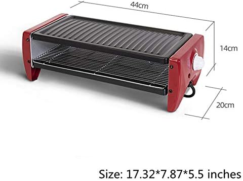 review LZ 1800W Fast-Heating Grill, Double Upper and Lower, stepless Temperature Control Adjustment, Roasting and Frying, one-Handed to get a Variety of red Dishes.