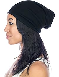 Grace Eleyae GE Sleep Cap | Slap Silky Sleeping Stylish Beanie Hat Premium Quality Head Cover for Curly Hair Women Soft & Smooth Sleep Caps (Black)