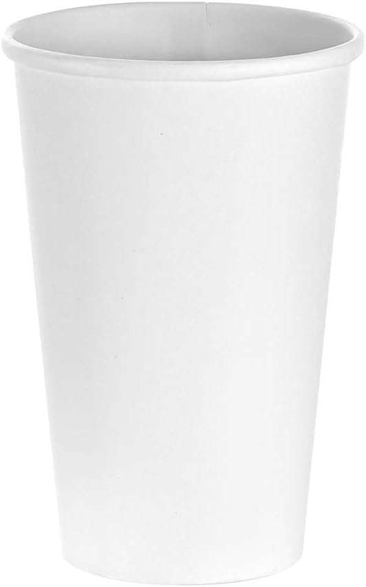 (100 Count) 20 oz White Paper Hot Cups, Disposable Coffee Cups by Tezzorio, Hot Drink Paper Cups for Latte, Cappuccino, Tea, Chocolate