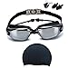 Swim Goggles + Swim Cap Sets for Adult Men Women Girls Youth Kids Child