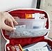 Jipemtra First Aid Bag Tote Empty Small First Aid Kit Bag Outdoor Travel Rescue Pouch First Responder Medicine Bag Pocket Container for Car Home Office Sport Outdoors (Red Handle)