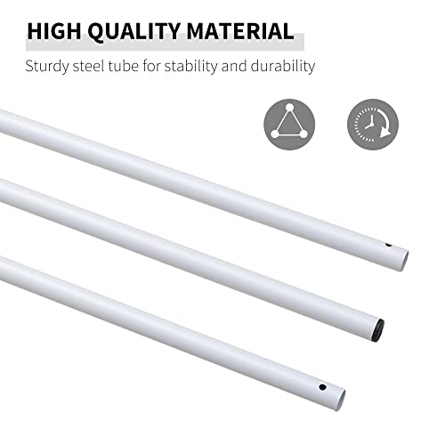 Outsunny Sun Sail Shade Canopy Adjustable Installation Pole/Pipe Kit