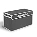 Personalized Monogrammed G.U.S. Kids Collapsible Toy Chest with Flip-Top Lid, Large, Gray with White Trim