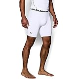 Under Armour Men's HeatGear Armour Compression Shorts – Mid, White (100)/Graphite, Large