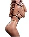 SeClovers Women's Couples Neck Halter Sexy Lingerie Lace Thong Teddy Babydoll