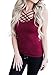 ZXZY Women Solid Sleeveless Spaghetti Multi Straps Cross Front Tanks Tops Camis