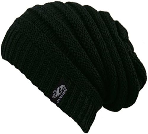 Chillouts BRIAN Warm Thick Soft Cable Knit Slouchy Beanie Hat Black