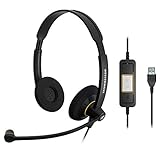 Sennheiser SC 60 USB ML (504547) - Double-Sided Business Headset | For Skype for Business | with HD Sound, Noise-Cancelling Microphone, & USB Connector (Black)