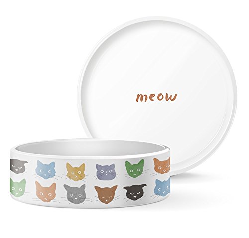 FRINGE STUDIO Watercolor Cat Pet Bowl, Small