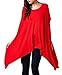 Women's Asymmetry Loose Tunic Tops Scoop Neck Dress Poncho Cape Top Blouse