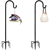 Rexwnadu Shepherd Hooks 36 inches for Bird Feeders Outside Heavy Duty Shepherd Stand Plant Hanger Yard Hooks for Lanterns,Solar Lights,Bird Feeder,Wedding,Planter Pot-2 Packs