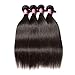 Donmily 10A Brazilian Straight Hair 3pcs/lot 100% Unprocessed Virgin Natural Hair Remy Human Hair Bundles 95-100g/pc(16 18 20, Natural color)