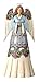 Jim Shore Heartwood Creek Blue Angel with Stained Glass Design Stone Resin Figurine, 9.25”