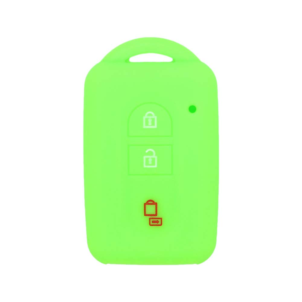BROVACS Silicone Cover Protector Case Holder Skin Jacket Compatible with NISSAN 2 Button Smart Remote Key Fob CV9504 Light Green