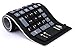 BONUSIS Foldable Silicone Keyboard Flexible Keyboard Roll Up Keyboard USB Wired Soft Waterproof Silica Gel Computer Keyboard (103 Keys) for PC Laptop Notebook [Black]