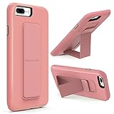 iPhone 8 Plus Case, iPhone 7 Plus Case, ZVEdeng Phone Strap Kickstand Vertical and Horizontal Stand Dual Layer Protective Shockproof Cover for Apple iPhone 7 Plus / 8 Plus 5.5'' Rose Gold