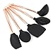 Copper Cooking Utensils, Serving and Baking - CHERUB Kitchen Utensils Set with Black Silicone & Copper Stainless Steel handle - 5 Piece Non-stick, Heat Resistant LFGB Certified BPA Free