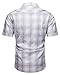 Hanmor Men's Casual Cotton Short Sleeve Plaid Western Button Down Dress Shirts