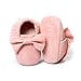 LIVEBOX Infant Baby Girls and Boys Premium Soft Sole Moccasins Tassels Prewalker Anti-Slip Toddler Shoes (S: 0~6 months, Bow- Princess Pink)