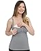 Kindred Bravely Simply Sublime Maternity & Nursing Tank with Built-in Bra (Grey, Medium)